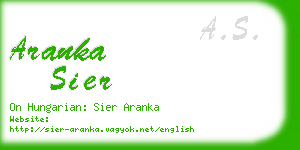 aranka sier business card